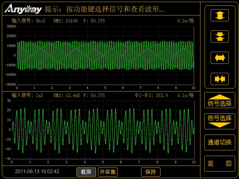 變頻電量波形示例_定子疊頻法熱試驗電壓電流波形 變頻電量波形示例_定子疊頻法熱試驗電壓電流波形